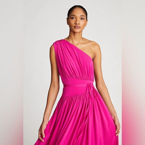 HALSTON | NWT size 2 Idalia Dress In Stretch Jersey Begonia fuchsia pink - Picture 4 of 11